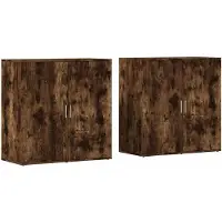 vidaXL Dressoirs 2 st 79x38x80 cm bewerkt hout gerookt eikenkleurig