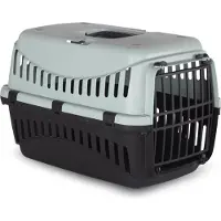 Beeztees Gipsy Eco Reismand Kat - Transportbox kat/klein huisdier - Afneembare bovenkant Lichtblauw/Zwart - 45x26x29 cm