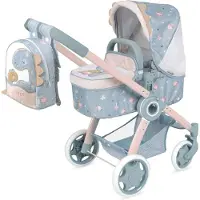 Decuevas 3x1 Foldable Coco With Backpack For S Up To Doll Car Doll 41x62x70 Cm 48 Cm Zilver Kinderen