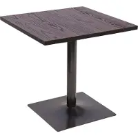 MCW Bistrotafel -H10, bartafel, industriële gastro metalen tafel van massief iepenhout MVG 70x70cm ~ donkerbruin