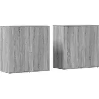 vidaXL Dressoirs 2 st 79x38x80 cm bewerkt hout grijs sonoma eikenkleur