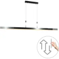 QAZQA Verstelbare hanglamp zwart incl. dimbare LED - Lamba