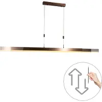 QAZQA Moderne verstelbare hanglamp donker brons incl. LED dimbaar - Lamba