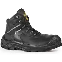 U Power Veiligheidsschoenen THANOS, maat 43, zwart/geel, S3S CI FO SR ESD, EN ISO 20345, gemaakt van pull-up leer