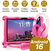 AngelTech XL PRO II - Kindertablet - 4GB RAM + Kinderkoptelefoon met volumebegrenzing - Roze