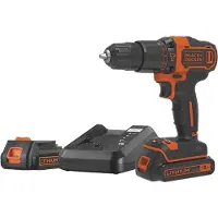 Black & Decker BDCHD18K1B2-QW, accuboormachine, 1400 omwentelingen per minuut, 1 cm boordiameter, 360 omwentelingen per minuut (slag), 21000 slagen per minuut, accu
