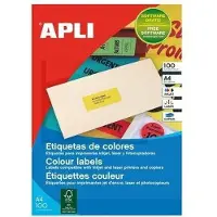 APLI Adresetiketten, 210 x 297 mm, geel