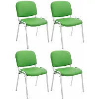 CLP Ken Set van 4 stoelen - Met Chroom - Kunstleer groen