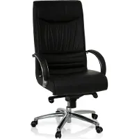 Hjh OFFICE XXL F 400 Leder - XXL bureaustoel Zwart