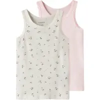 Name it Onderhemd lichtgrijs / groen / rosa