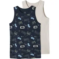 Name it Onderhemd navy / lichtblauw / grijs / lichtgroen