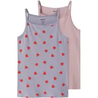 Name it Onderhemd sering / pastellila / rood