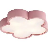 QAZQA Kinder plafondlamp roze met wit - Lucille