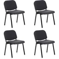 Hjh OFFICE XT 600 4 stuks per pakket - Vergaderstoel / bezoekerstoel Grafiet
