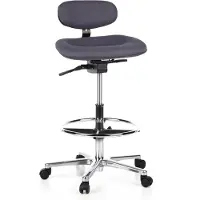 Hjh OFFICE WORK MF - Werkstoel / werkkruk/ verhoogde bureaustoel Antraciet