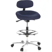 Hjh OFFICE WORK MF - Werkstoel / werkkruk/ verhoogde bureaustoel Blauw