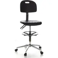 Hjh OFFICE TOP WORK 23 - Werkstoel / werkkruk/ verhoogde bureaustoel Zwart