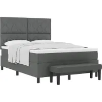 vidaXL Boxspring bed met hoofdeinde Donkergrijs 160 x 200 cm Stof