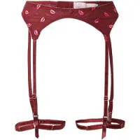 Hunkemoller Jarretels rosa / donkerrood