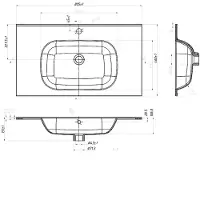 Vente-unique Inbouwwastafel in hars met steenlook - Zwart - L80 x B46 cm - OKIWA