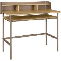 Sweeek - Bureau met open opbergruimte metaal en houtdecor 100,4 x 50,2 x 92cm - molto