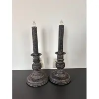 Accessories Kaarshouder Led - Set van 2 stuks - 11x27,5cm Antique Black