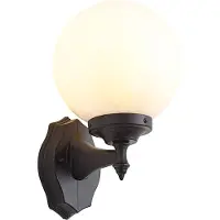 QAZQA Klassieke buiten wandlamp zwart met opaal glas IP44 - Champs