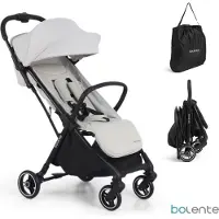 Bolente Beetle Compacte Buggy Grijs | Klein Opvouwbaar | Lichtgewicht | Reis Buggy | Plooibuggy | Kinderwagen | 0 tot 4 jaar | Inclusief Draagtas