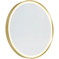 QAZQA Badkamerspiegel goud 50 cm incl. LED 3-staps dimbaar met touch rond - Miral
