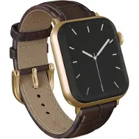 Burga Genuine Leather Band voor de Apple Watch | 38/40/41/42 mm - Espresso / Gold