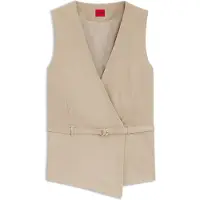 HUGO Regular-fit gilet van katoen en hennep met riem