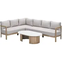 Garden Impressions Sirocco loungeset 3-delig links - acacia - grey sand