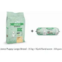 Jarco Dog Natural Large Puppy Kip - Hondenvoer - 12.5 kg 26-45 Kg + Kip & Rund worst 250gram