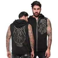 Outer Vision Bodywarmer - Viking Tattoo - S tot 4XL - voor Mannen - zwart - Maat S