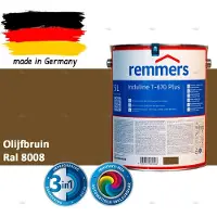 Remmers Induline T-670 PLUS Dekkende Houtbeits buiten – RAL 8008 Olijfbruin – 5 L – Opvolger GW 310 Dekkend