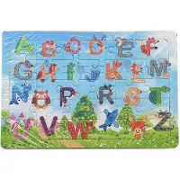 Kids Alfabet Houten Puzzel voor Kinderen - 30 Stuks Educatieve Puzzel - Leren en Spelen met Letters en Dieren - Educatief Speelgoed voor Kleuters
