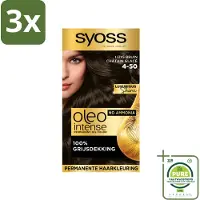 Syoss Oleo Intense - Haarverf - 4-50 - Ijzig Bruin - 115ml x 3