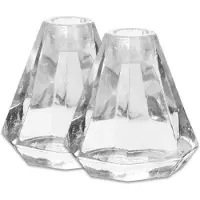 Vtwonen - Seasonal - Set van 2 - Kandelaars - Transparant - Glas