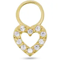 New Bling - 9NBG-O119 - 14K geelgoud – Oorbelhanger - per stuk – Open Hart – Zirkonia