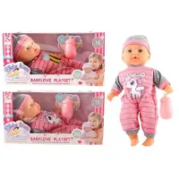 Merkloos Pop Met 10 Geluiden En Accesoires 30cm Roze roze Kunststof Pop