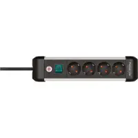 Brennenstuhl Premium Alu-Line stekkerdoos met 4 stopcontacten schakelaar zwart/lichtgrijs (1,8 meter)
