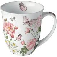 Ambiente -mok-beker-met oor-porselein-Amelia-bloemen-vlinder-cadeau