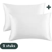 Zavelo Satijnen Kussenslopen - Anti Allergeen -Huidverzorging- Haarverzorging - Wit - 60 x 70 cm - Krullend haar produkt -2 stuks