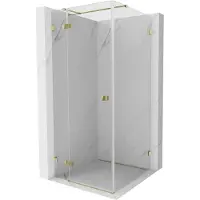 Mexen Lunar T draaideur-douchecabine links 100 x 100 , transparant, goud - 834T-100-100-50-00-L