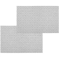 Secret De Gourmet tafel placemat - Set van 4x stuks - grafische print - wit - texaline - 45 x 30 cm - Onderleggers