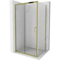 Mexen Apia douchescherm schuifbaar 95 x 90 cm, transparant, goud - 840-095-090-50-00
