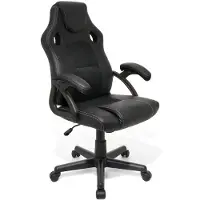 LifeGoods Gamestoel - Verstelbaar - Gaming stoel - Kunstleer - Zwart