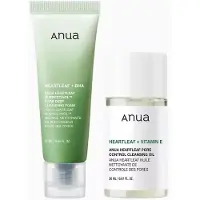 ANUA - Double Cleansing Duo - Heartleaf - Cleansing Oil - Cleansing Foam - 45ml - Travel