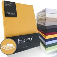 ISleep Perkal Kussenslopen (2 stuks) - 100% Perkal Katoen - 60x70 cm - Okergeel