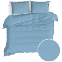 MOODIT Dekbedovertrek Freya Stone Blue Flanel-260 x 240 cm